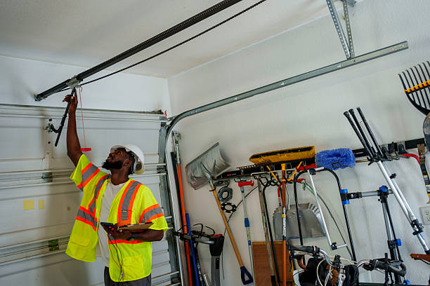 Professional Garage Door technician working in Flanders, NY